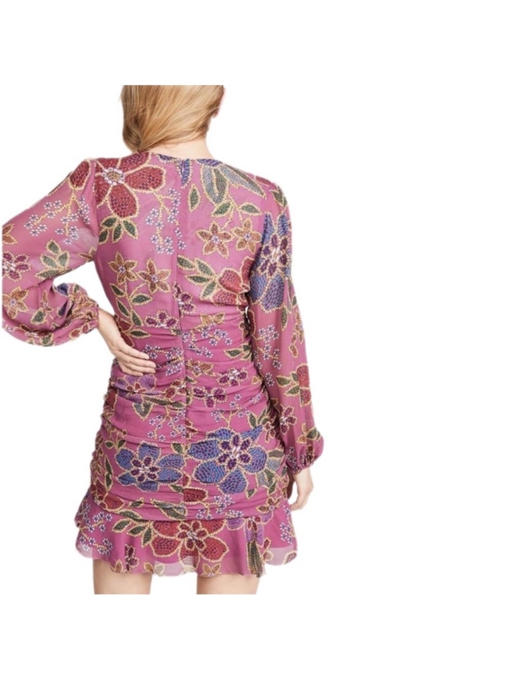 FARM Rio Purple Floral Sparkle Mini Dress M - Picture 2 of 9